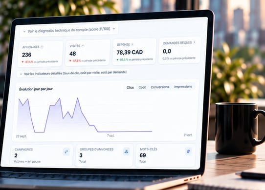 Tableau de bord WipMédia Ads